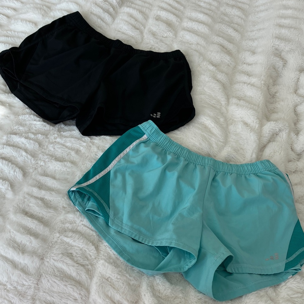 BCG Women's Black and Light Blue Athletic Shorts